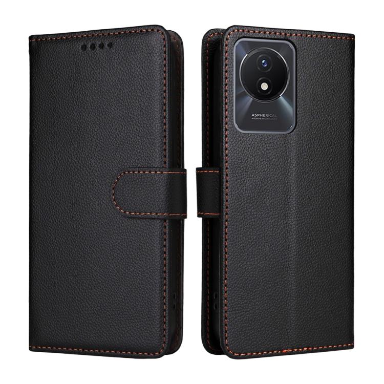 For vivo Y02 / Y02A / Y02t / Y11 2023 Litchi Texture RFID Blocking 3-Card Wallet Leather Phone Case