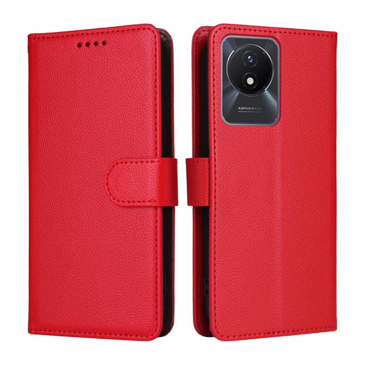 For vivo Y02 / Y02A / Y02t / Y11 2023 Litchi Texture RFID Blocking 3-Card Wallet Leather Phone Case