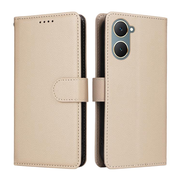 For vivo Y03 / Y18 / Y18e / Y18s / Y28s / Y36t Litchi Texture RFID Blocking 3-Card Wallet Leather Phone Case