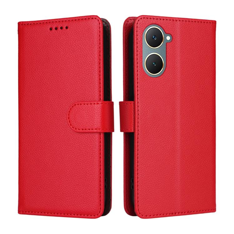 For vivo Y03 / Y18 / Y18e / Y18s / Y28s / Y36t Litchi Texture RFID Blocking 3-Card Wallet Leather Phone Case