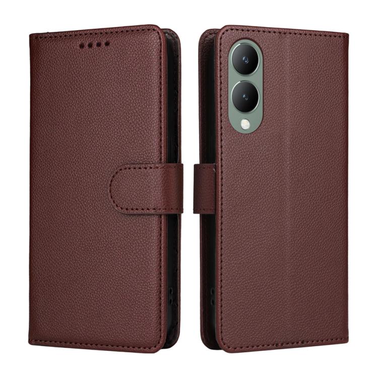 For vivo Y17s / Y28 5G / Y36 5G / Y36i / Y33T Litchi Texture RFID Blocking 3-Card Wallet Leather Phone Case