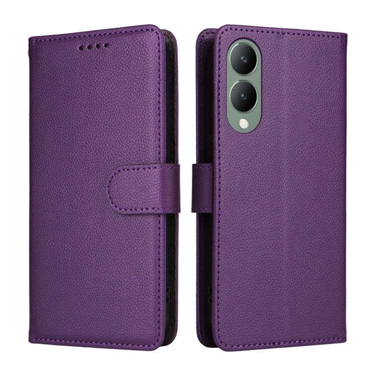 For vivo Y17s / Y28 5G / Y36 5G / Y36i / Y33T Litchi Texture RFID Blocking 3-Card Wallet Leather Phone Case