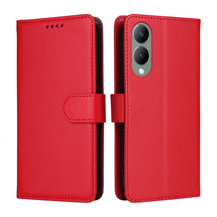 For vivo Y17s / Y28 5G / Y36 5G / Y36i / Y33T Litchi Texture RFID Blocking 3-Card Wallet Leather Phone Case