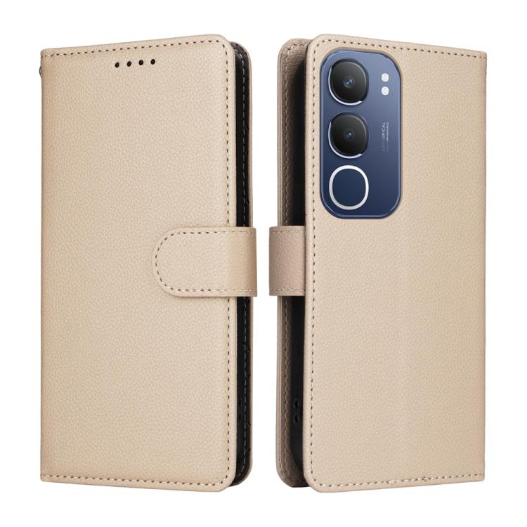 For vivo Y19s / Y19s Pro 4G / Y29 5G Litchi Texture RFID Blocking 3-Card Wallet Leather Phone Case