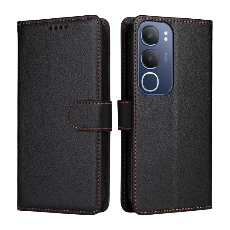 For vivo Y19s / Y19s Pro 4G / Y29 5G Litchi Texture RFID Blocking 3-Card Wallet Leather Phone Case
