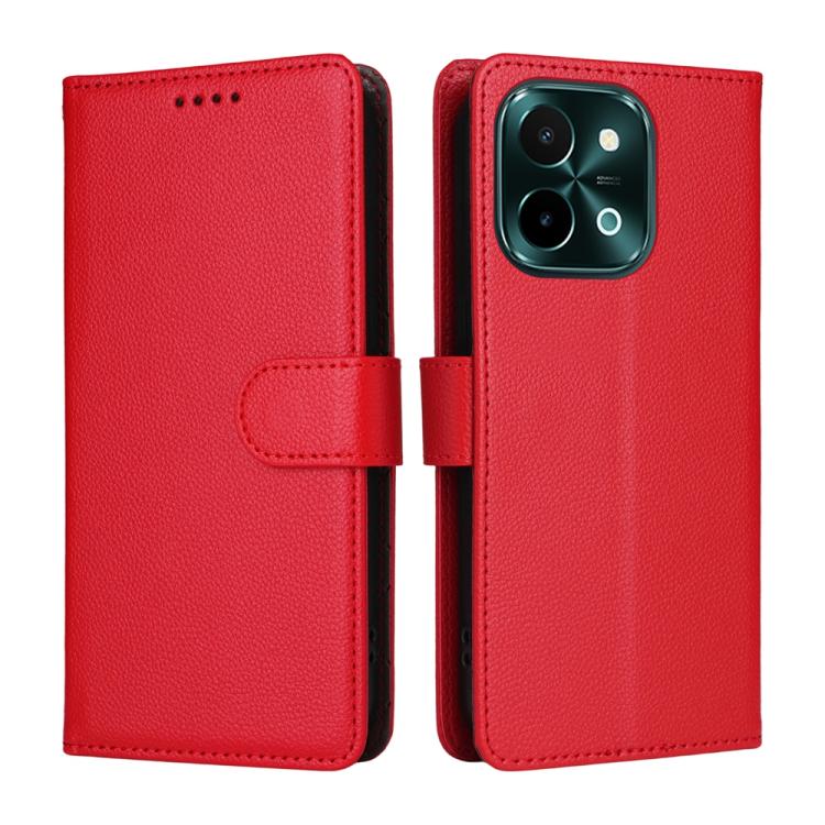 For vivo Y28 4G / Y37 Pro / iQOO Z9x Litchi Texture RFID Blocking 3-Card Wallet Leather Phone Case