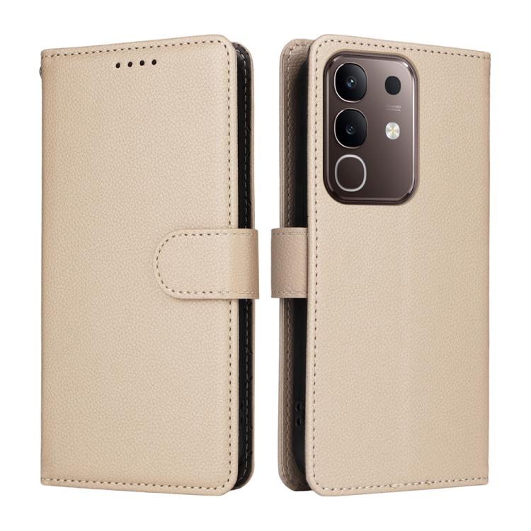 For vivo Y29 4G / T4x / Y300t Litchi Texture RFID Blocking 3-Card Wallet Leather Phone Case