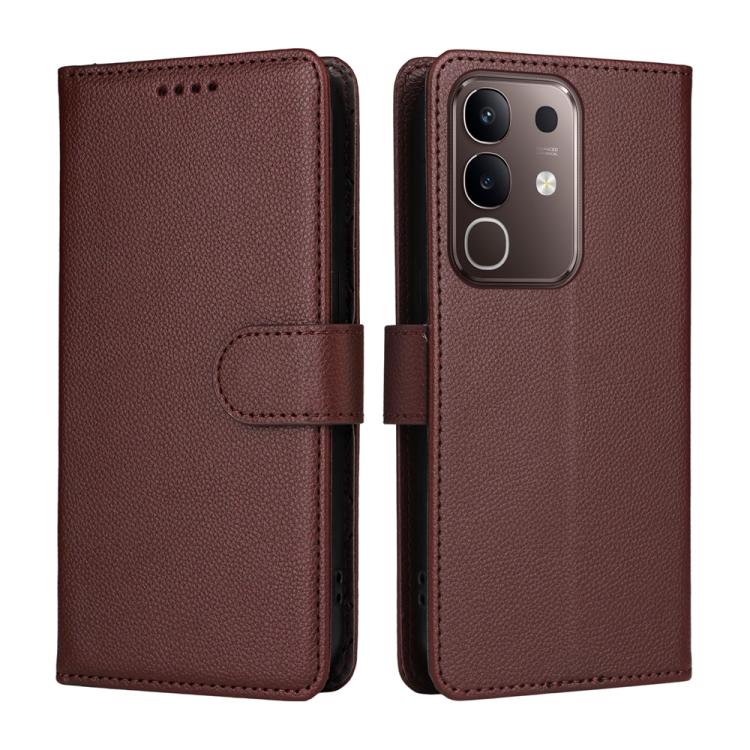 For vivo Y29 4G / T4x / Y300t Litchi Texture RFID Blocking 3-Card Wallet Leather Phone Case