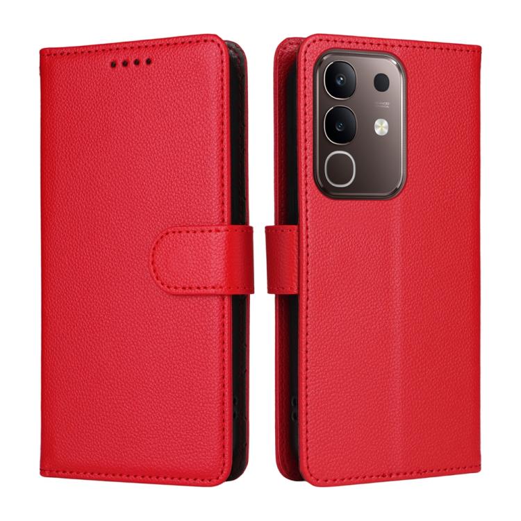 For vivo Y29 4G / T4x / Y300t Litchi Texture RFID Blocking 3-Card Wallet Leather Phone Case