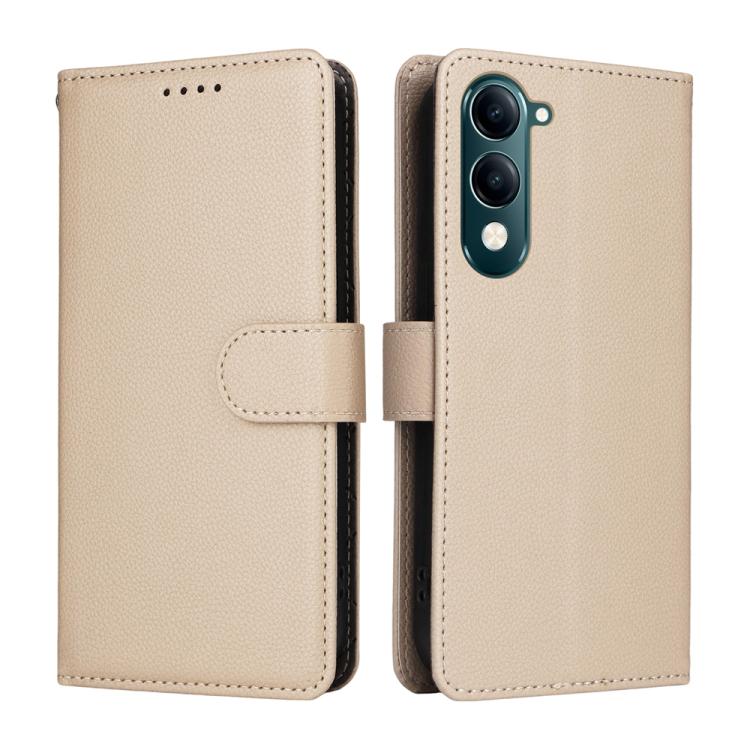For vivo Y29s 5G / Y29t 5G / Y04 4G / Y37c Litchi Texture RFID Blocking 3-Card Wallet Leather Phone Case