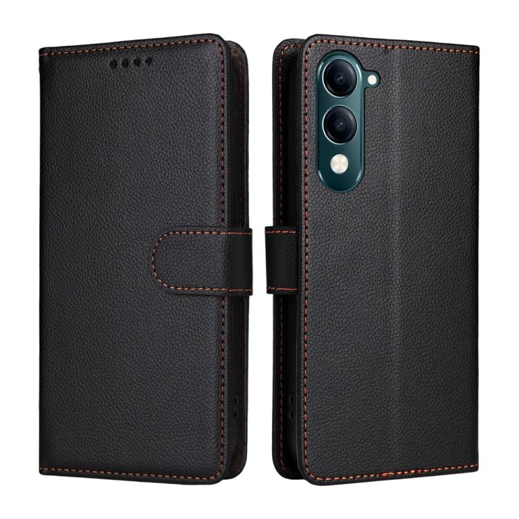 For vivo Y29s 5G / Y29t 5G / Y04 4G / Y37c Litchi Texture RFID Blocking 3-Card Wallet Leather Phone Case