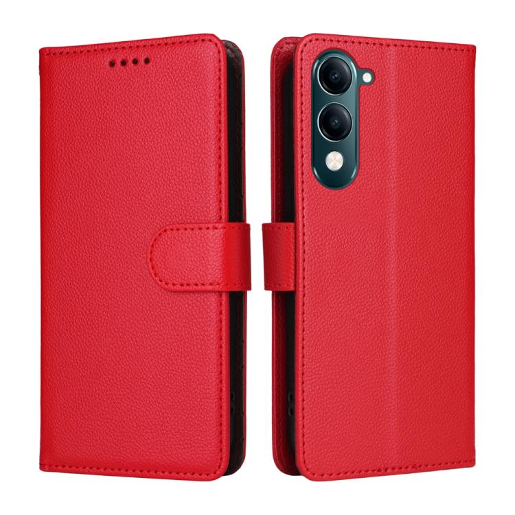 For vivo Y29s 5G / Y29t 5G / Y04 4G / Y37c Litchi Texture RFID Blocking 3-Card Wallet Leather Phone Case