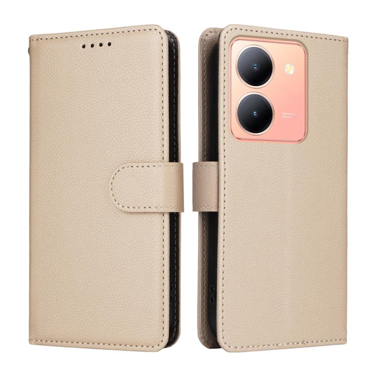 For vivo Y36 4G / 5G / Y27 5G / Y27s / Y100i Litchi Texture RFID Blocking 3-Card Wallet Leather Phone Case