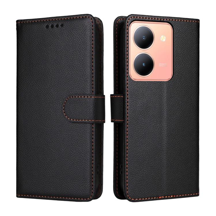 For vivo Y36 4G / 5G / Y27 5G / Y27s / Y100i Litchi Texture RFID Blocking 3-Card Wallet Leather Phone Case