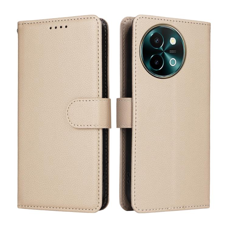 For vivo Y38 / Y200i / Y200t / T3x Litchi Texture RFID Blocking 3-Card Wallet Leather Phone Case