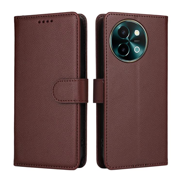 For vivo Y38 / Y200i / Y200t / T3x Litchi Texture RFID Blocking 3-Card Wallet Leather Phone Case