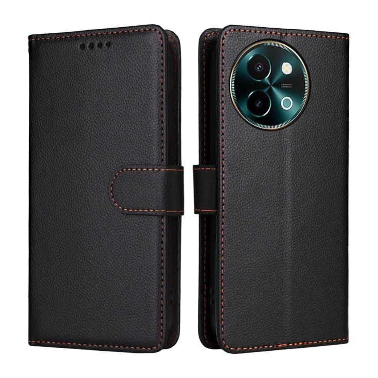 For vivo Y38 / Y200i / Y200t / T3x Litchi Texture RFID Blocking 3-Card Wallet Leather Phone Case