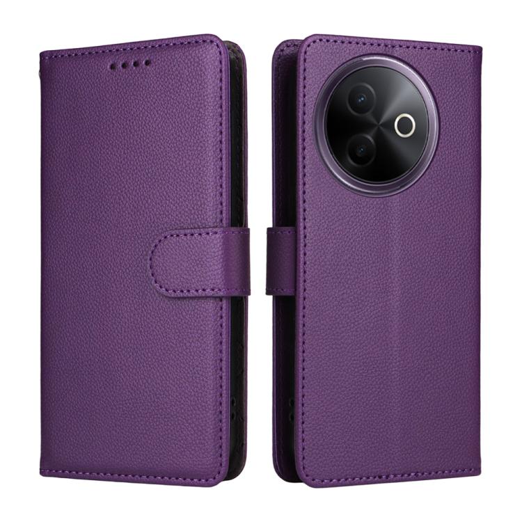 For vivo Y39 5G / vivo Y300i Litchi Texture RFID Blocking 3-Card Wallet Leather Phone Case
