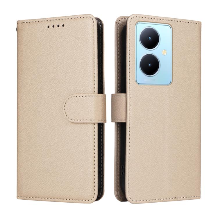 For vivo Y78 / Y78+ / V29 Lite Litchi Texture RFID Blocking 3-Card Wallet Leather Phone Case