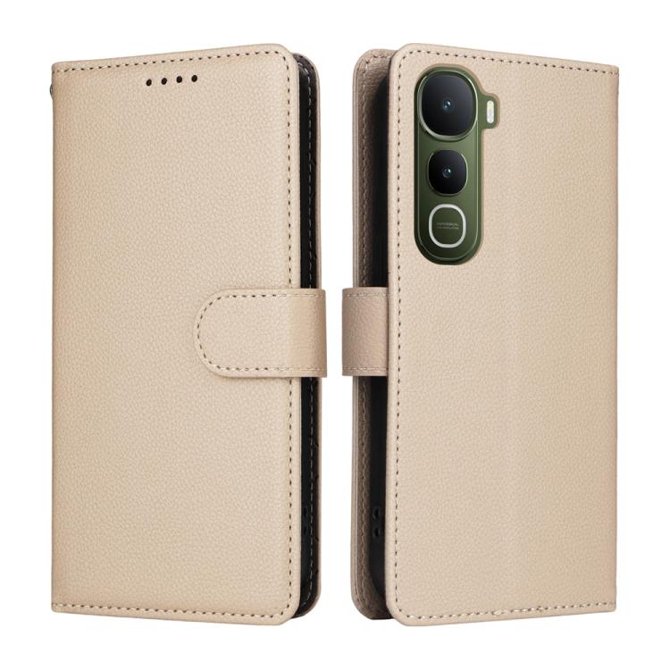 For vivo Y400 4G / 5G Litchi Texture RFID Blocking 3-Card Wallet Leather Phone Case