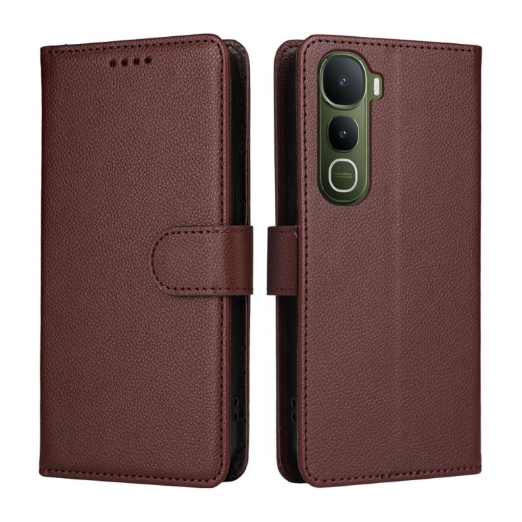 For vivo Y400 4G / 5G Litchi Texture RFID Blocking 3-Card Wallet Leather Phone Case