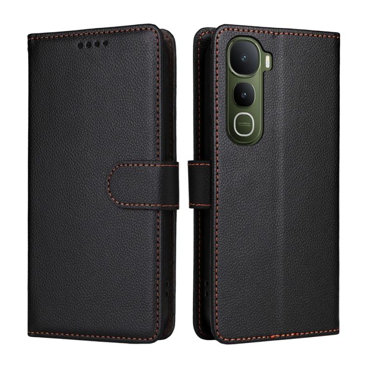 For vivo Y400 4G / 5G Litchi Texture RFID Blocking 3-Card Wallet Leather Phone Case
