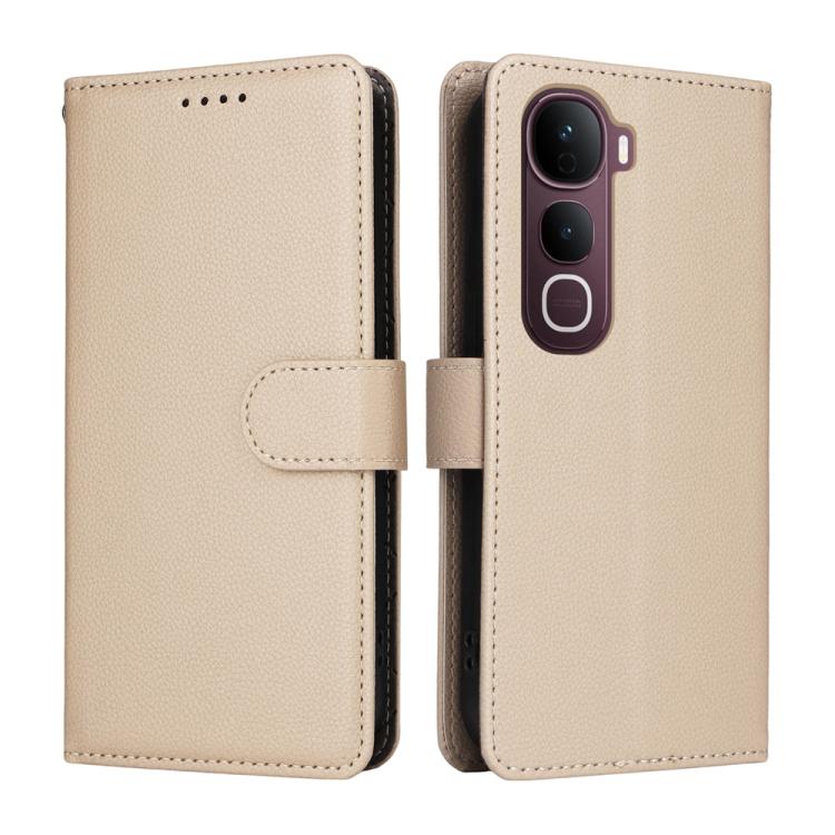 For vivo Y400 Pro 5G / V40e / iQOO Z9s Litchi Texture RFID Blocking 3-Card Wallet Leather Phone Case