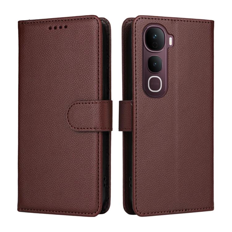 For vivo Y400 Pro 5G / V40e / iQOO Z9s Litchi Texture RFID Blocking 3-Card Wallet Leather Phone Case