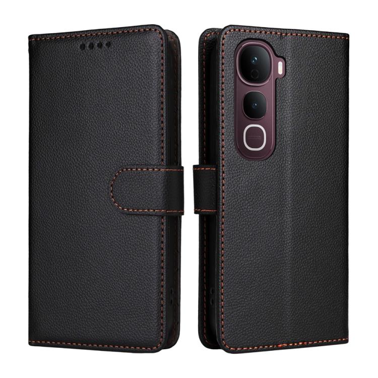 For vivo Y400 Pro 5G / V40e / iQOO Z9s Litchi Texture RFID Blocking 3-Card Wallet Leather Phone Case