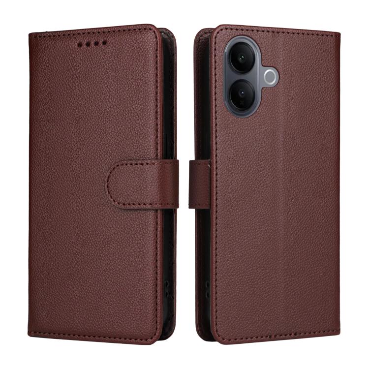 For vivo V60 Lite 4G / 5G Litchi Texture RFID Blocking 3-Card Wallet Leather Phone Case