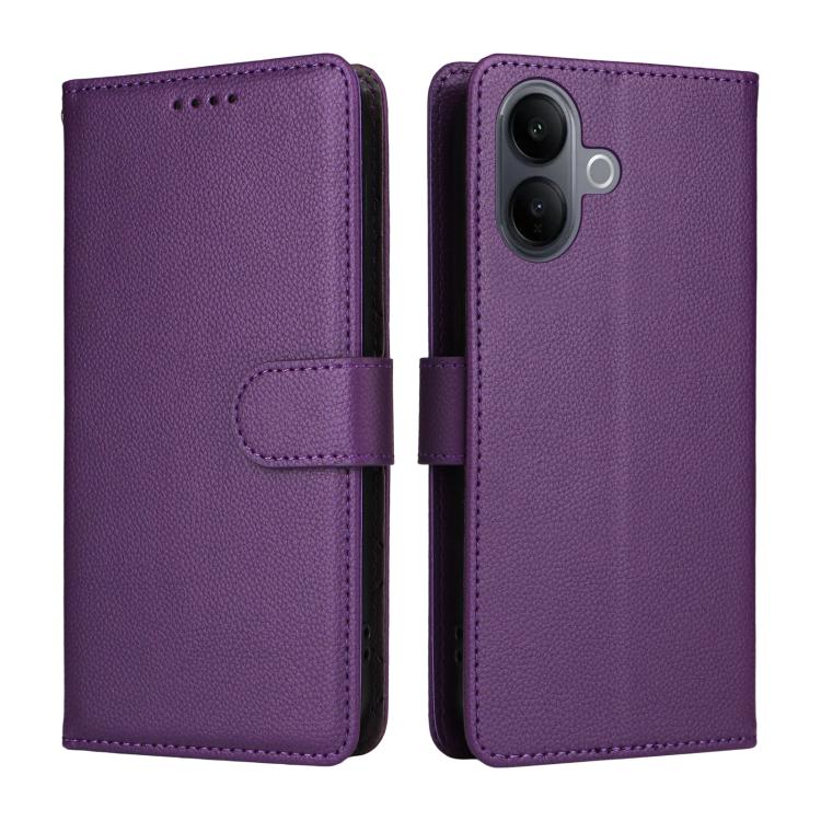 For vivo V60 Lite 4G / 5G Litchi Texture RFID Blocking 3-Card Wallet Leather Phone Case