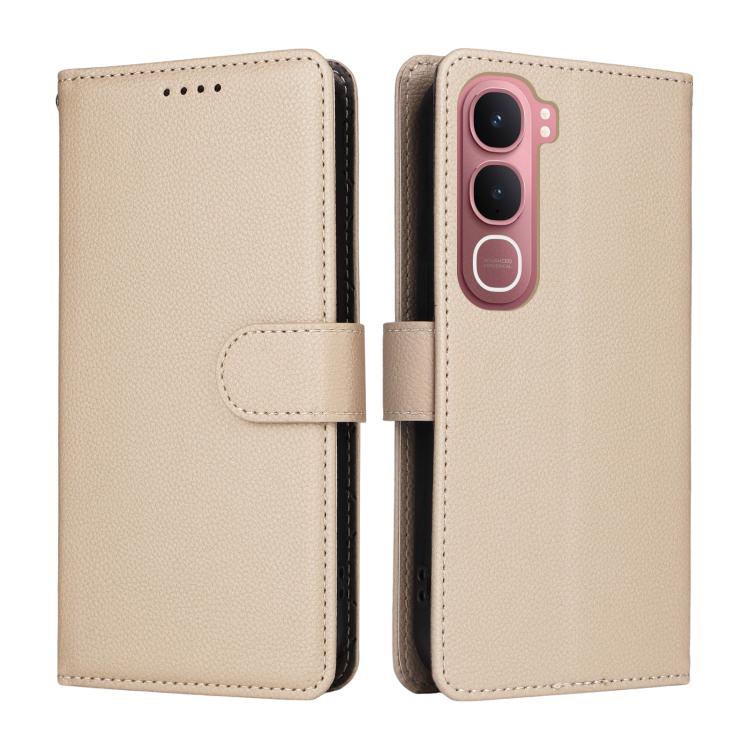 For vivo Y31 5G 2025 Litchi Texture RFID Blocking 3-Card Wallet Leather Phone Case
