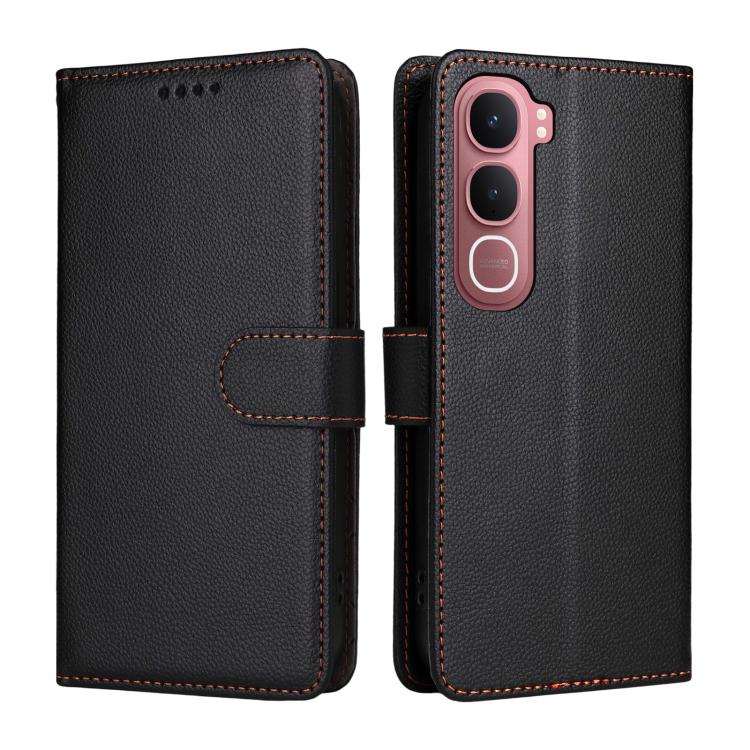 For vivo Y31 5G 2025 Litchi Texture RFID Blocking 3-Card Wallet Leather Phone Case