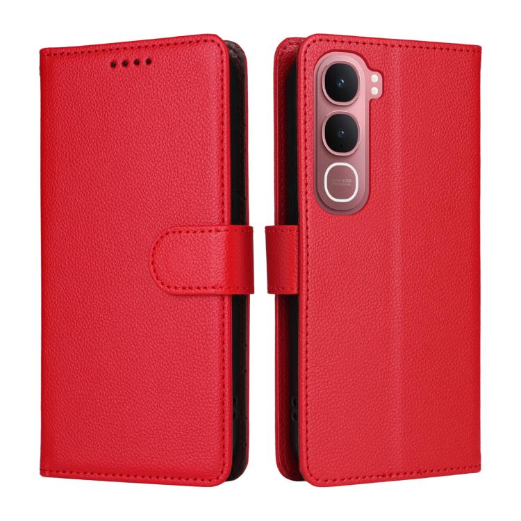 For vivo Y31 5G 2025 Litchi Texture RFID Blocking 3-Card Wallet Leather Phone Case