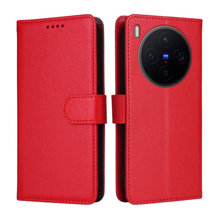 For vivo X300 Litchi Texture RFID Blocking 3-Card Wallet Leather Phone Case