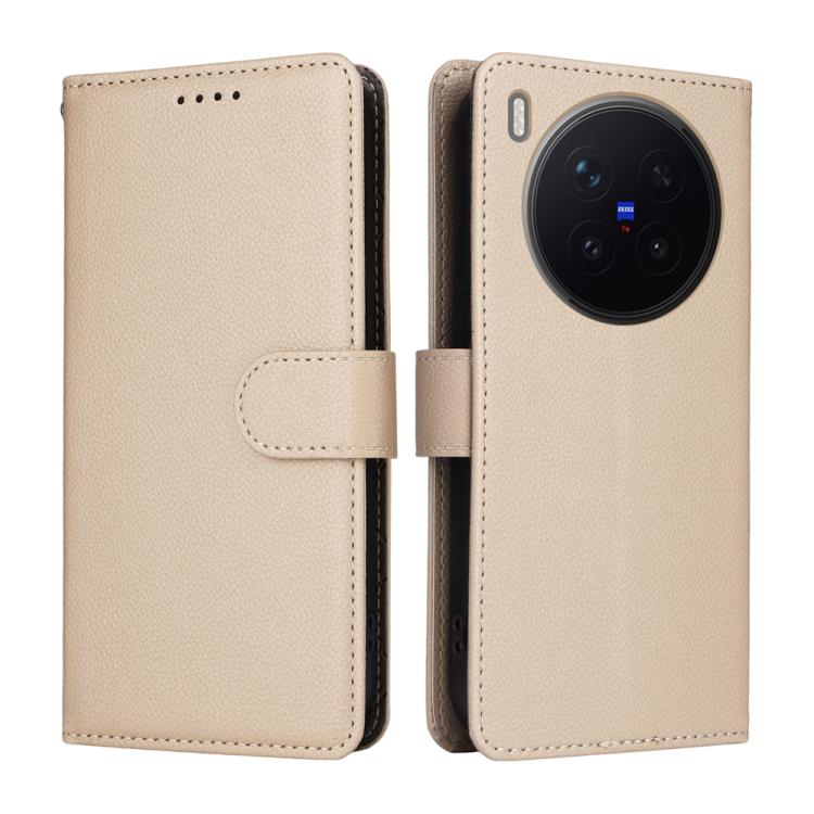 For vivo X300 Pro Litchi Texture RFID Blocking 3-Card Wallet Leather Phone Case