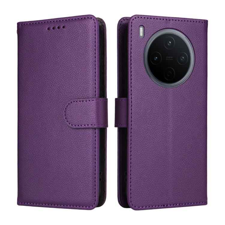 For vivo Y500 Pro 5G Litchi Texture RFID Blocking 3-Card Wallet Leather Phone Case
