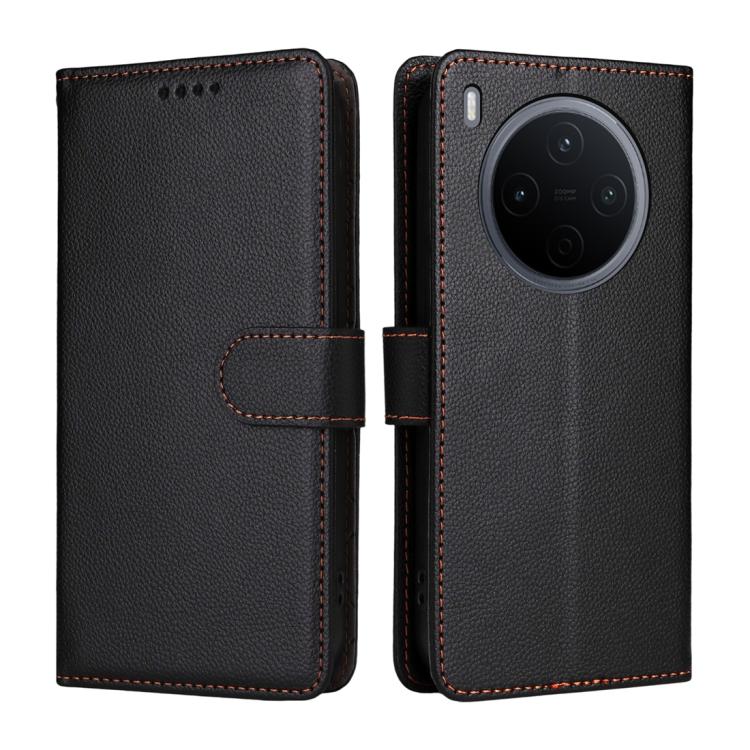 For vivo Y500 Pro 5G Litchi Texture RFID Blocking 3-Card Wallet Leather Phone Case