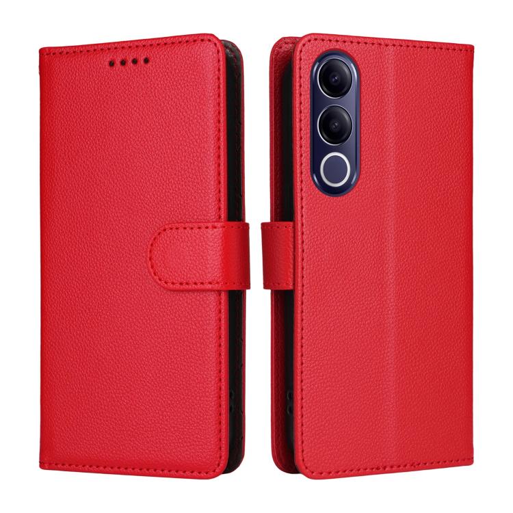 For vivo V70 FE 5G Litchi Texture RFID Blocking 3-Card Wallet Leather Phone Case