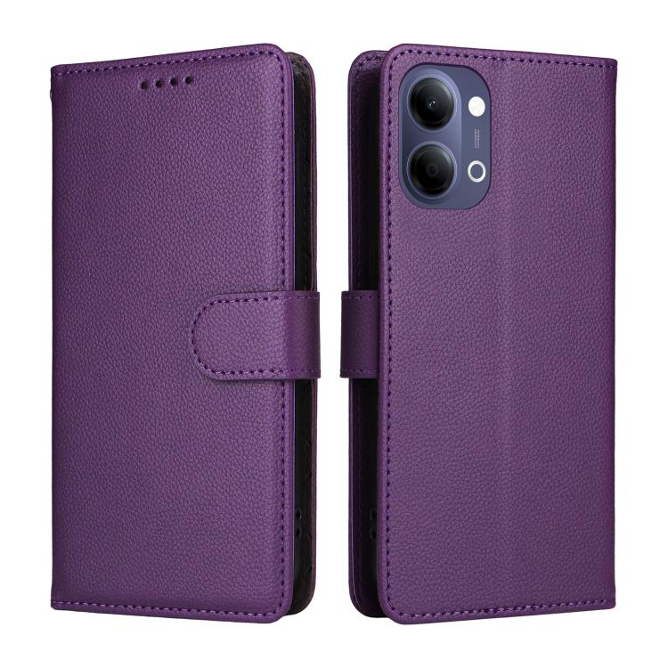 For vivo Y21 5G 2026 / vivo Y05 4G Litchi Texture RFID Blocking 3-Card Wallet Leather Phone Case