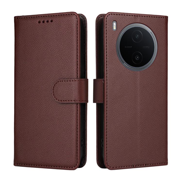 For vivo Y600 Pro 5G Litchi Texture RFID Blocking 3-Card Wallet Leather Phone Case