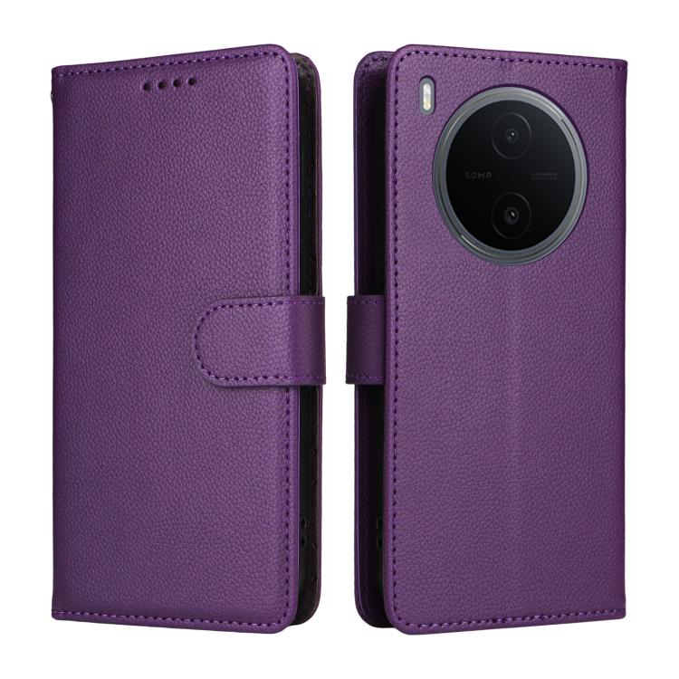 For vivo Y600 Pro 5G Litchi Texture RFID Blocking 3-Card Wallet Leather Phone Case