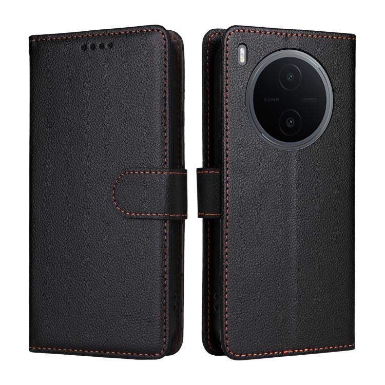 For vivo Y600 Pro 5G Litchi Texture RFID Blocking 3-Card Wallet Leather Phone Case