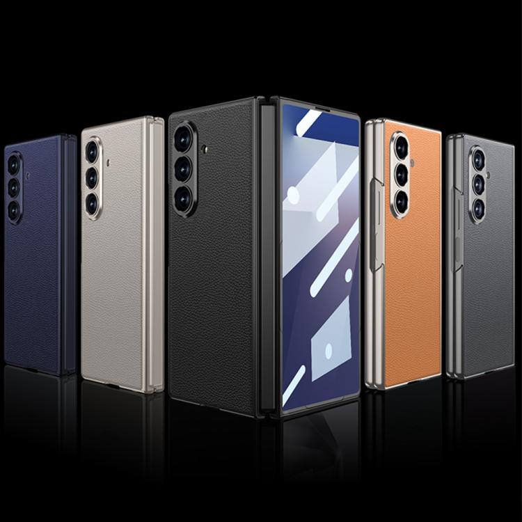 For Samsung Galaxy Z Fold7 5G GKK Integrated Metal Paint Skin Feel Leather Full Coverage Phone Case