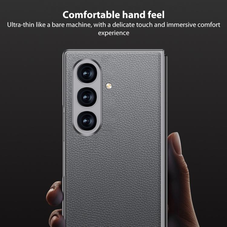 For Samsung Galaxy Z Fold7 5G GKK Integrated Metal Paint Skin Feel Leather Full Coverage Phone Case