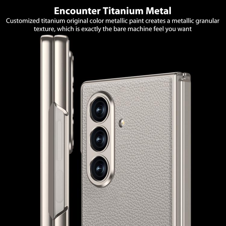 For Samsung Galaxy Z Fold7 5G GKK Integrated Metal Paint Skin Feel Leather Full Coverage Phone Case