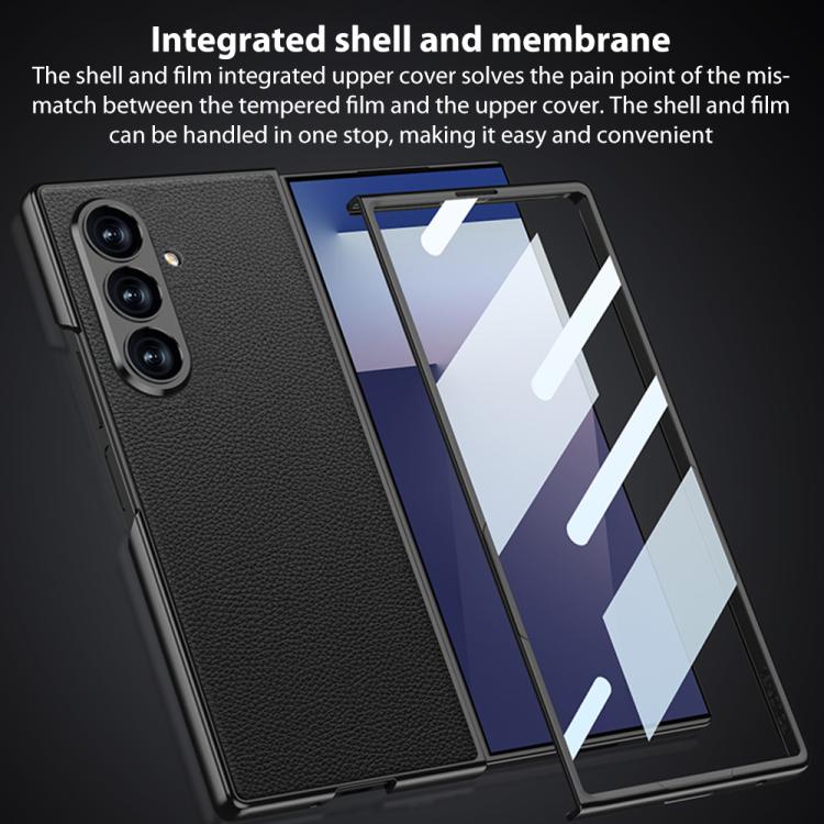 For Samsung Galaxy Z Fold7 5G GKK Integrated Metal Paint Skin Feel Leather Full Coverage Phone Case
