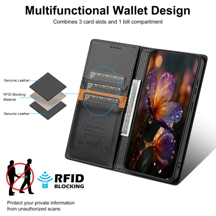 For Xiaomi 14T 5G N.BEKUS P3 RFID Stitching Magnetic Flip Leather Phone Case