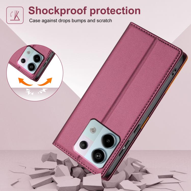 For Redmi Note 13 5G Global N.BEKUS P3 RFID Stitching Magnetic Flip Leather Phone Case