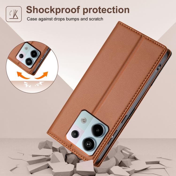 For Redmi Note 13 5G Global N.BEKUS P3 RFID Stitching Magnetic Flip Leather Phone Case